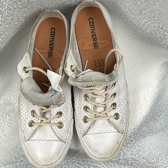 Converse Other - Converse White Leather Women's / Men’s Perforated White‎ Sneakers